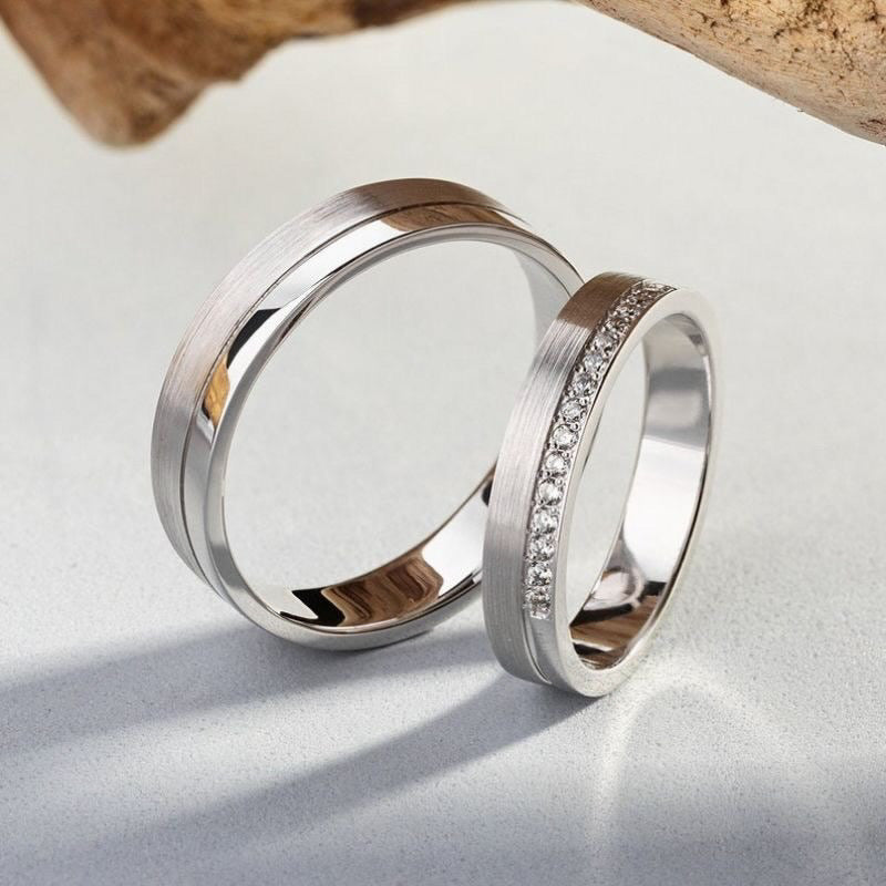 Custom Couple Moissanite Band