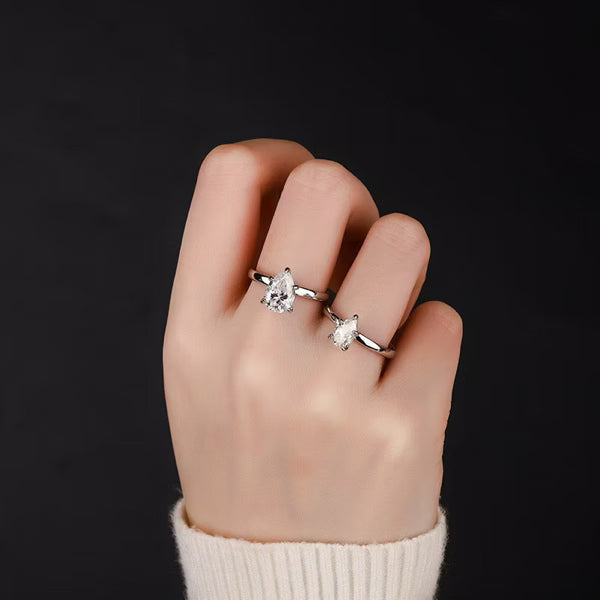 Custom Pear Moissanite Ring