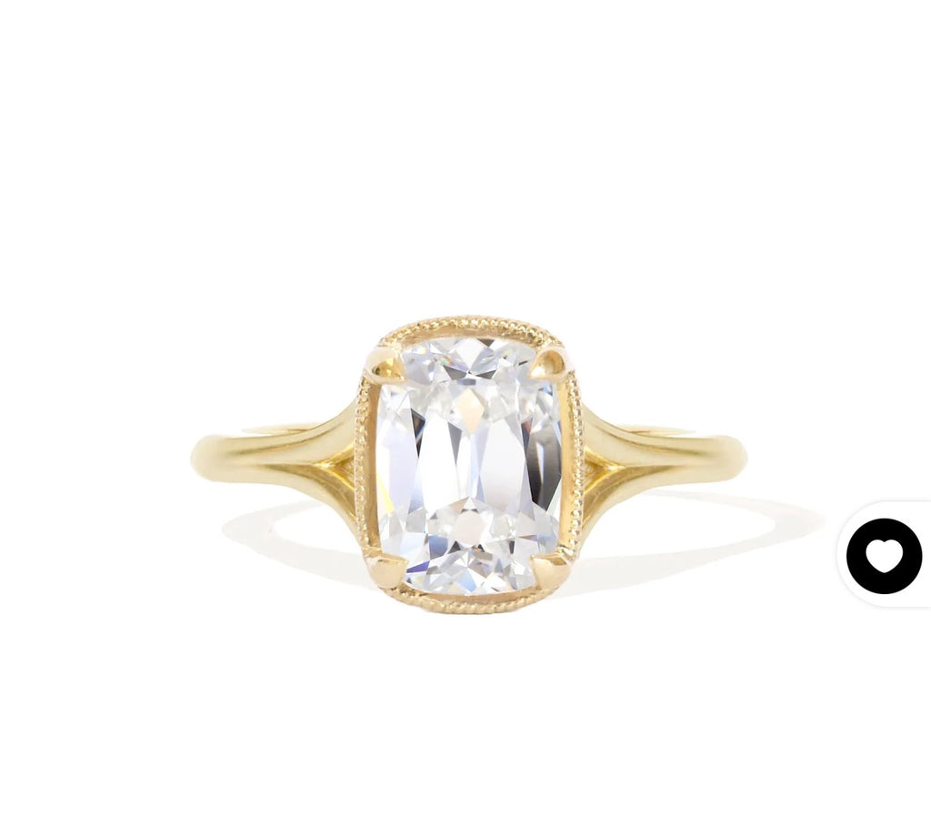 Custom Elongated Cushion Moissanite Ring