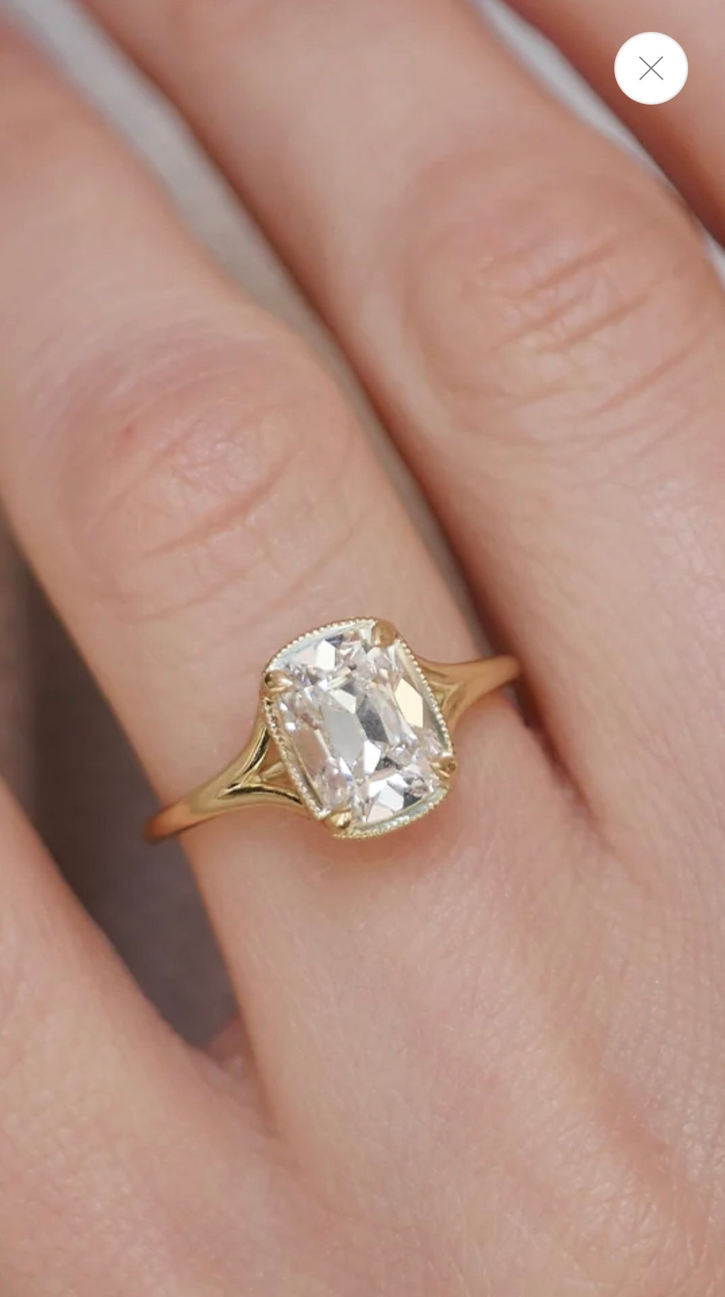 Custom Elongated Cushion Moissanite Ring