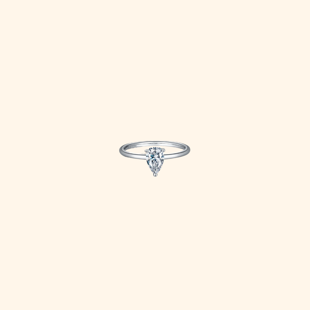 Classic Pear Moissanite Ring