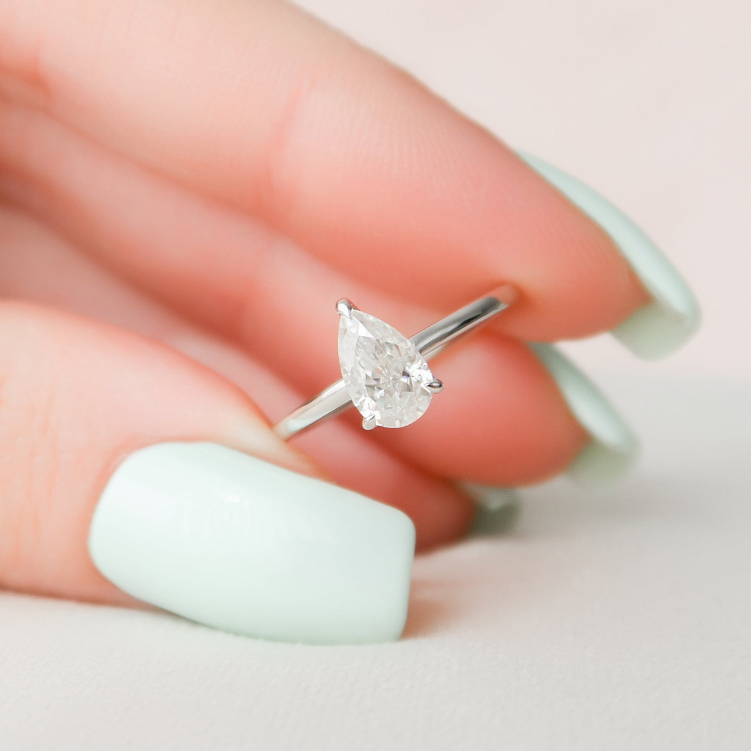 Classic Pear Moissanite Ring