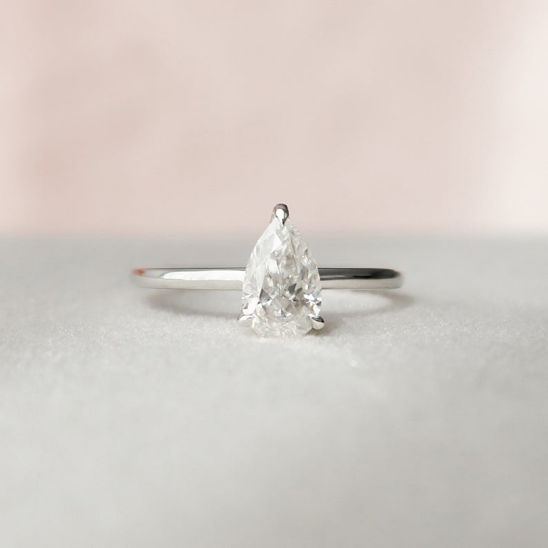 Classic Pear Moissanite Ring