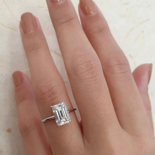 Classic Emerald Moissanite Ring