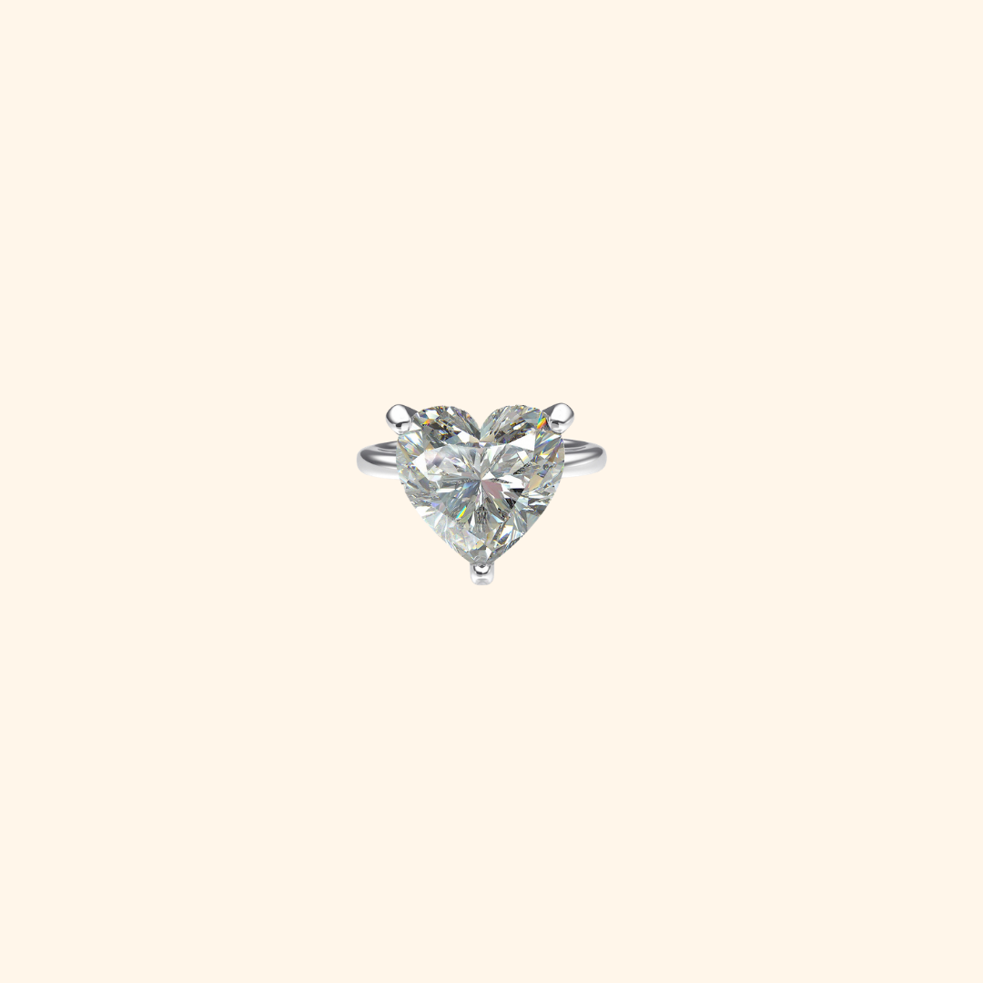 Classic White Heart Ring