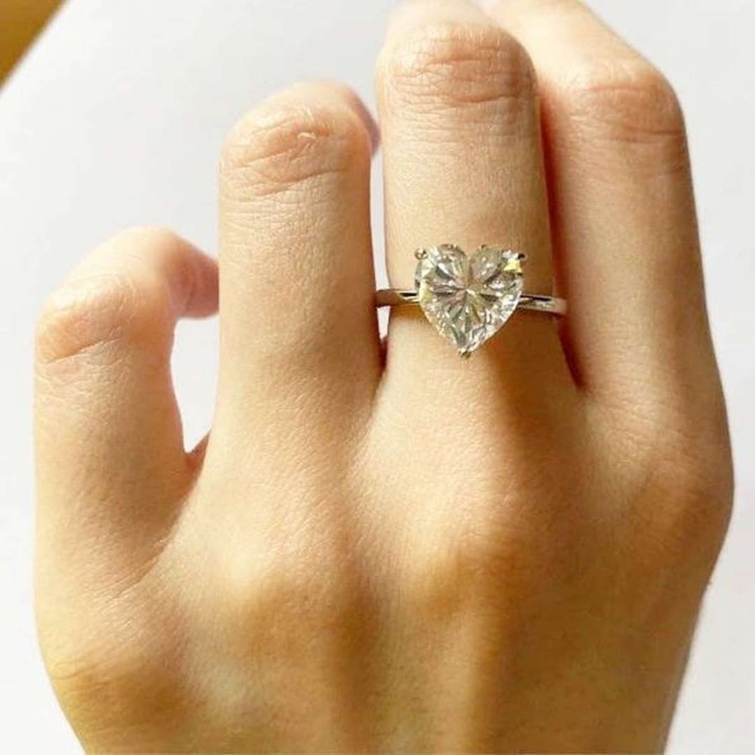 Classic White Heart Ring
