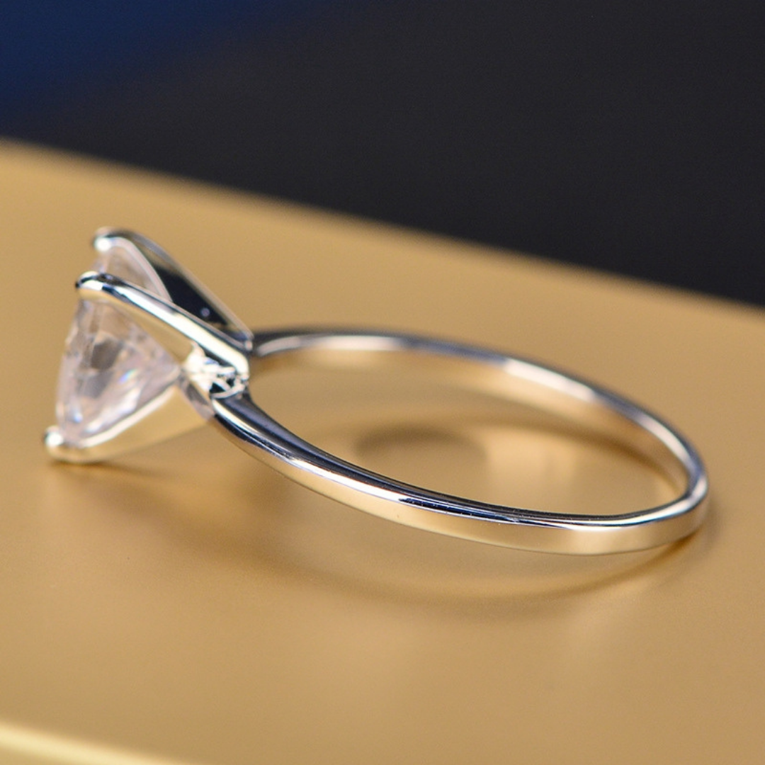Classic White Heart Ring