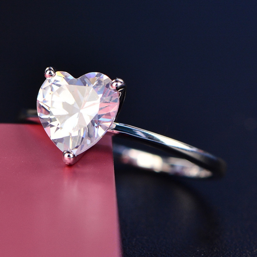 Classic White Heart Ring