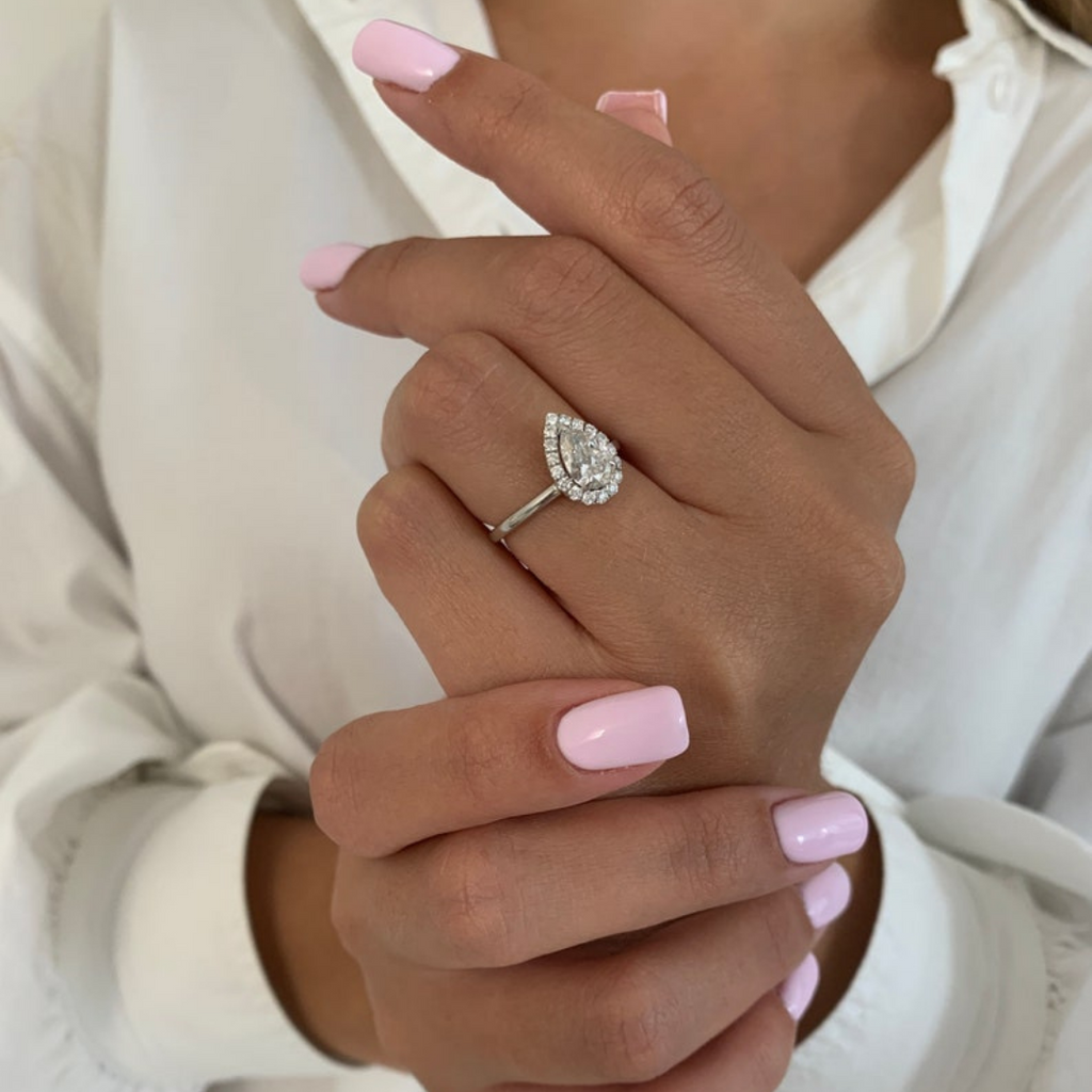 Classic Pear Eternity Moissanite Ring