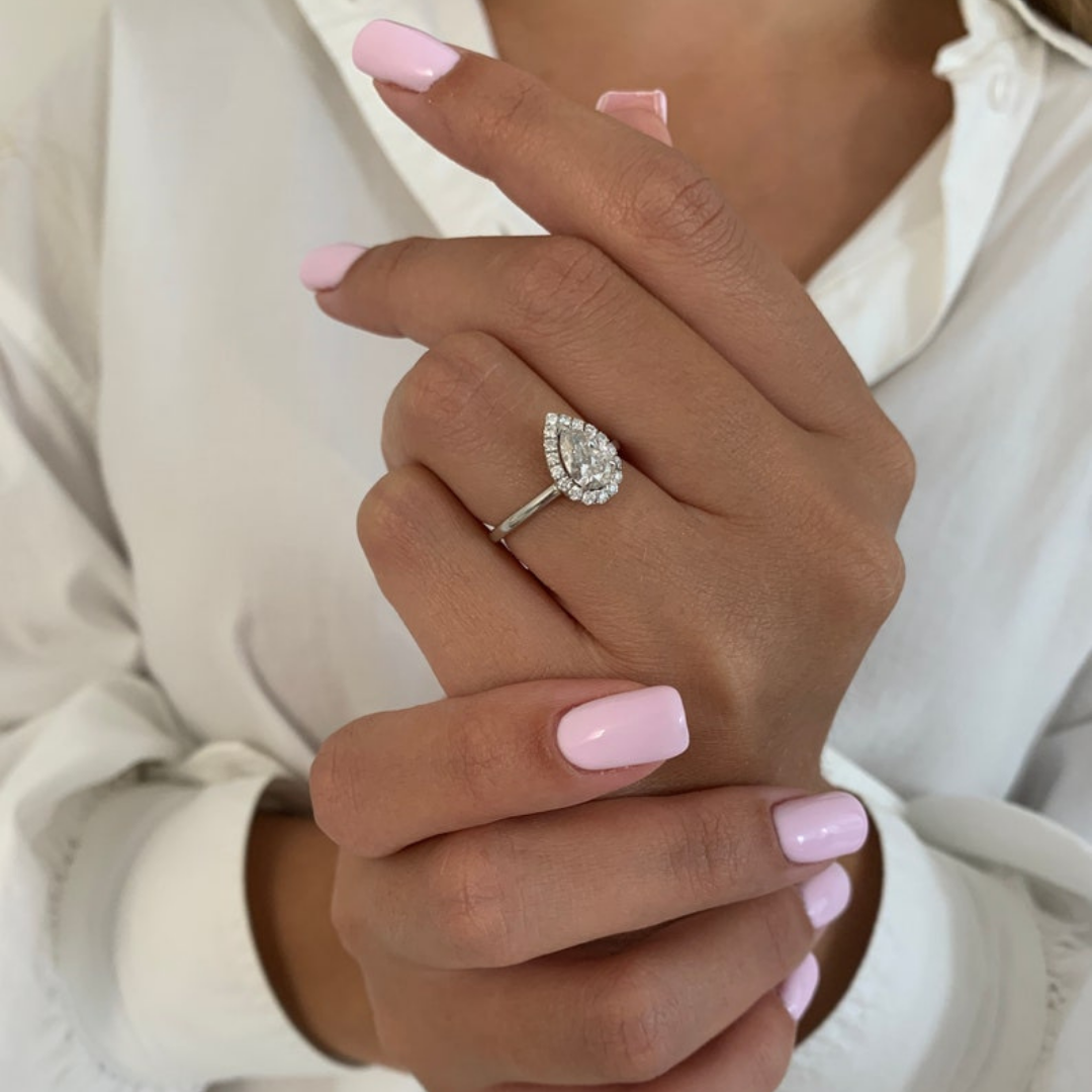 Classic Pear Eternity Moissanite Ring