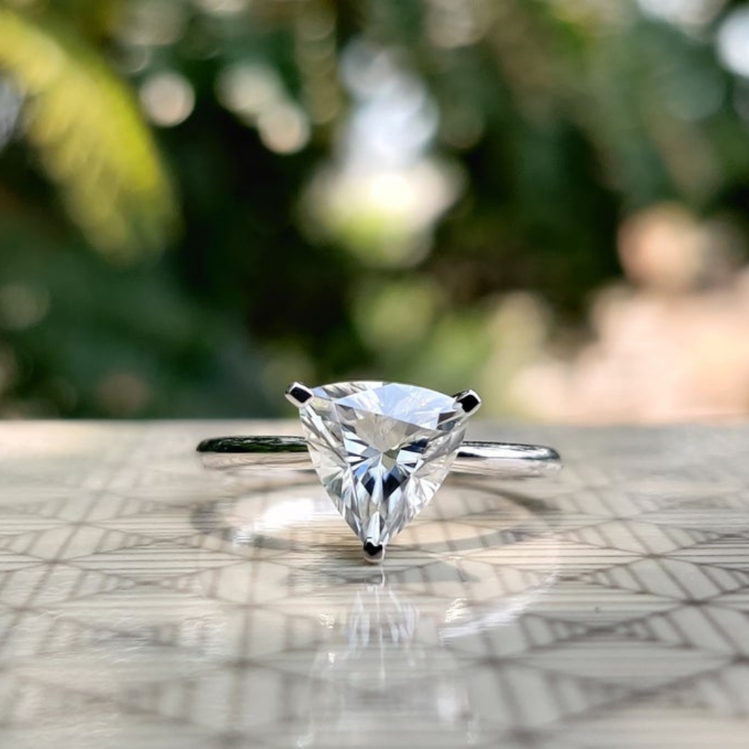 Classic Trillion Moissanite Ring