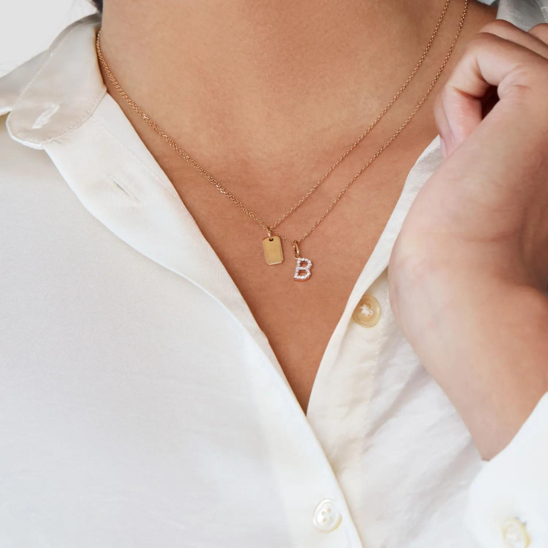 Classic Mini Diamond Initial Necklace