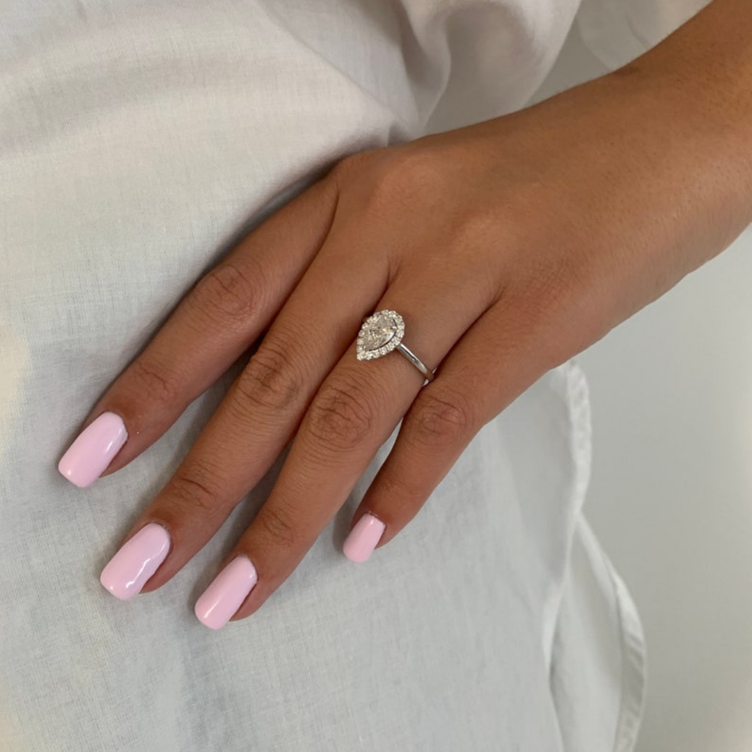 Classic Pear Eternity Moissanite Ring