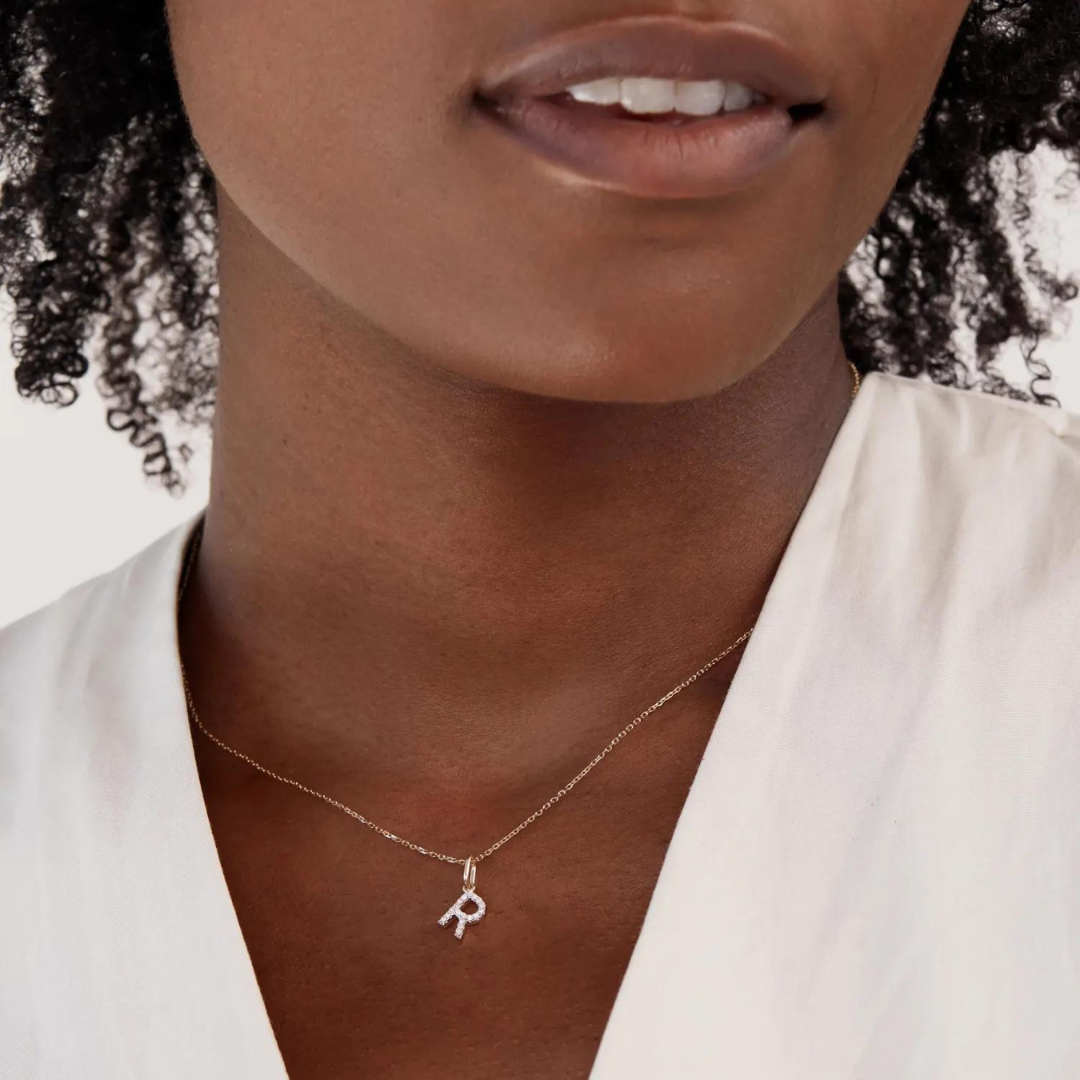 Classic Mini Diamond Initial Necklace