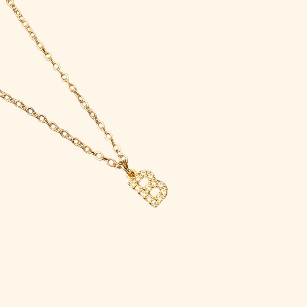 Classic Mini Diamond Initial Necklace