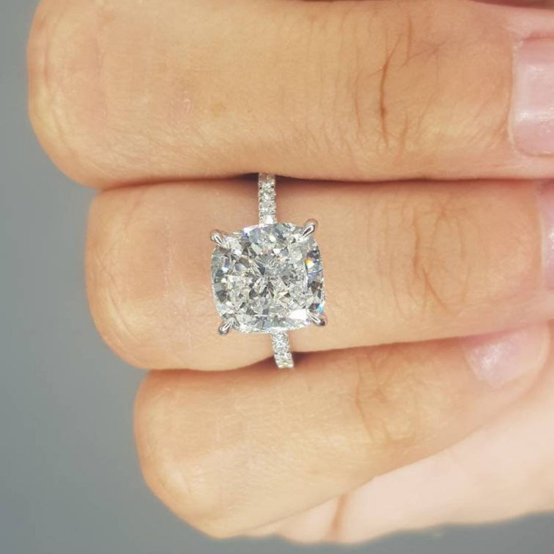 Classic Cushion Eternity Moissanite Ring