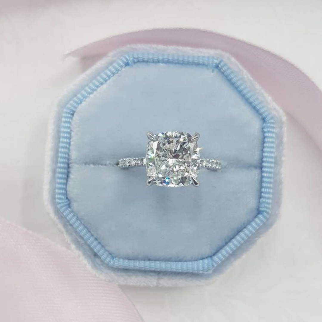 Classic Cushion Eternity Moissanite Ring