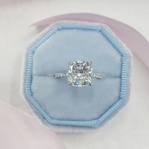 Classic Cushion Eternity Moissanite Ring